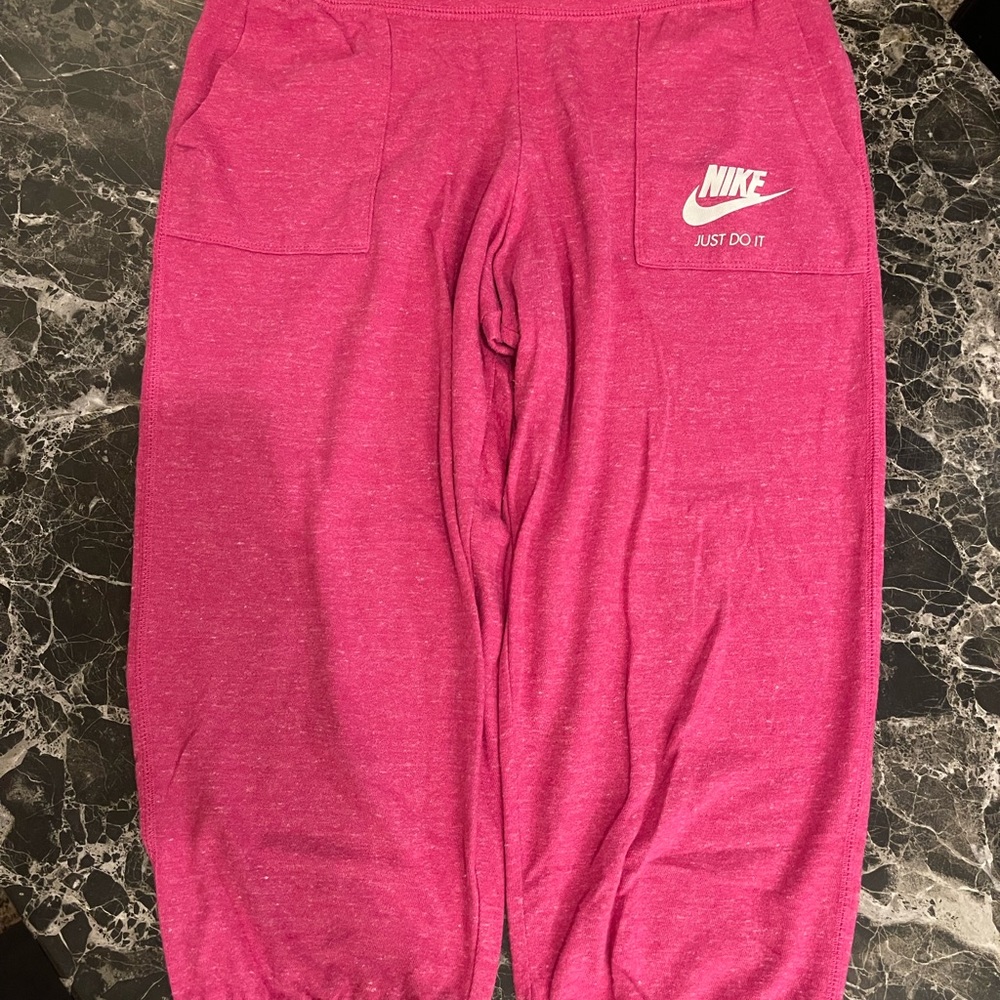 Pink Nike cropped joggers